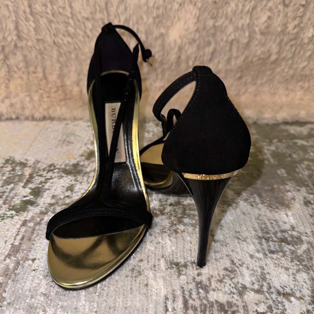 Burberry open toe heels